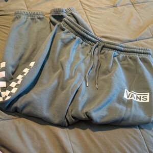 Vans Green Joggers with Checkered Accent